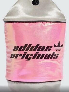 adidas Pink Metallic Logo Pouch with Silver Trim